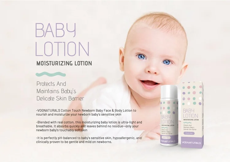 OEM/ODM Natural Vegan Gentle And Mild Body Lotion Cream Ultra-light Breathable Moisturizing Baby Lotion