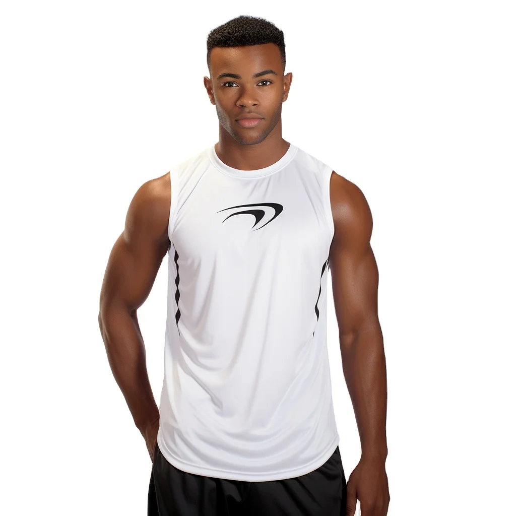 Мужская футболка без рукавов 100% полиэстер с сублимационной печатью