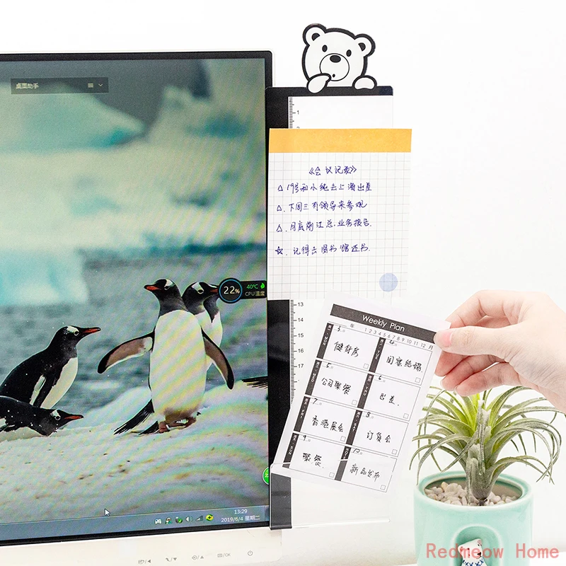 Sticky Notes Holder Self Stick Notes Memo Board Message Pad for Monitors