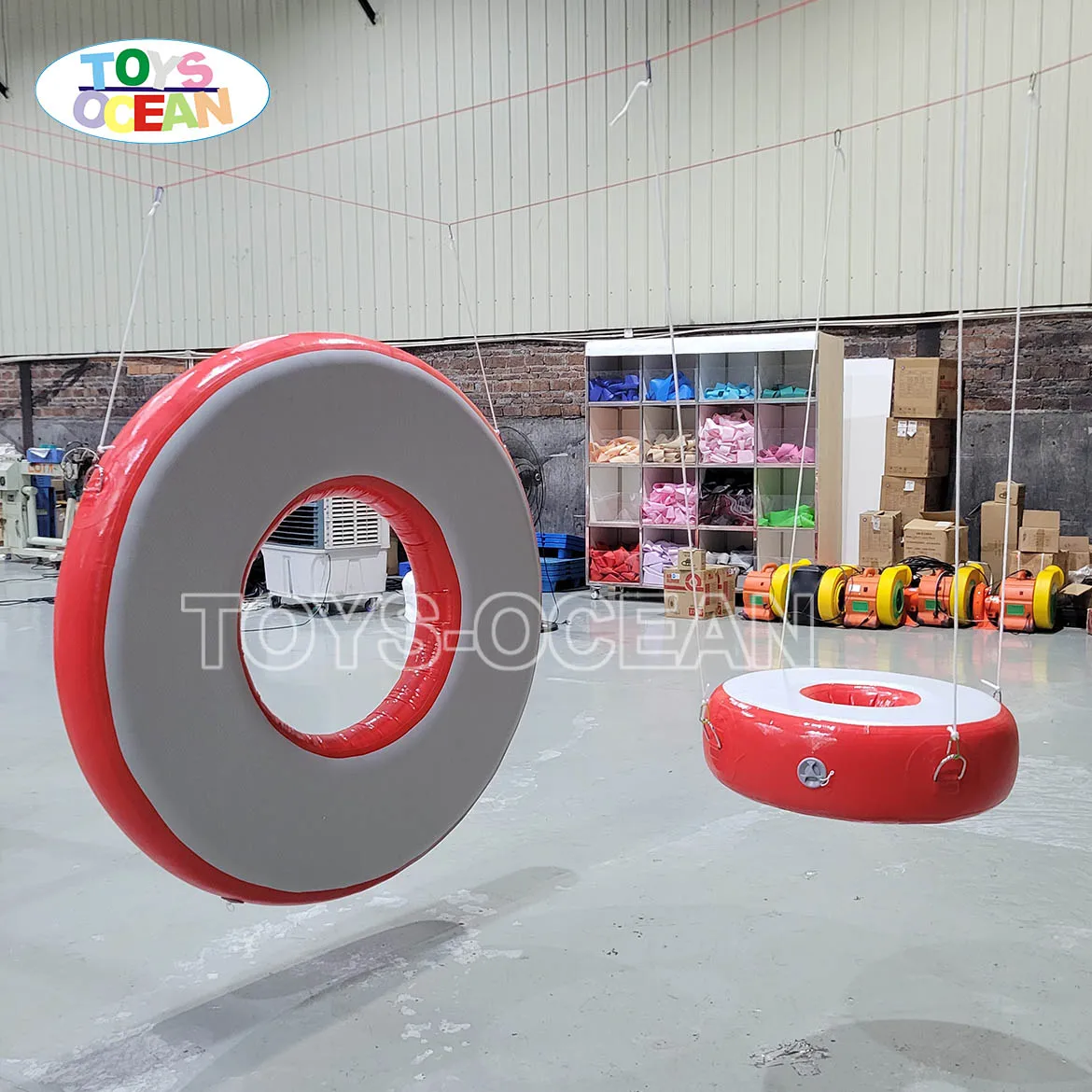 Factory Custom inflatable Warrior Course Swinging Step Ring Piston Horseshoe Air Bridge Air Spot Set