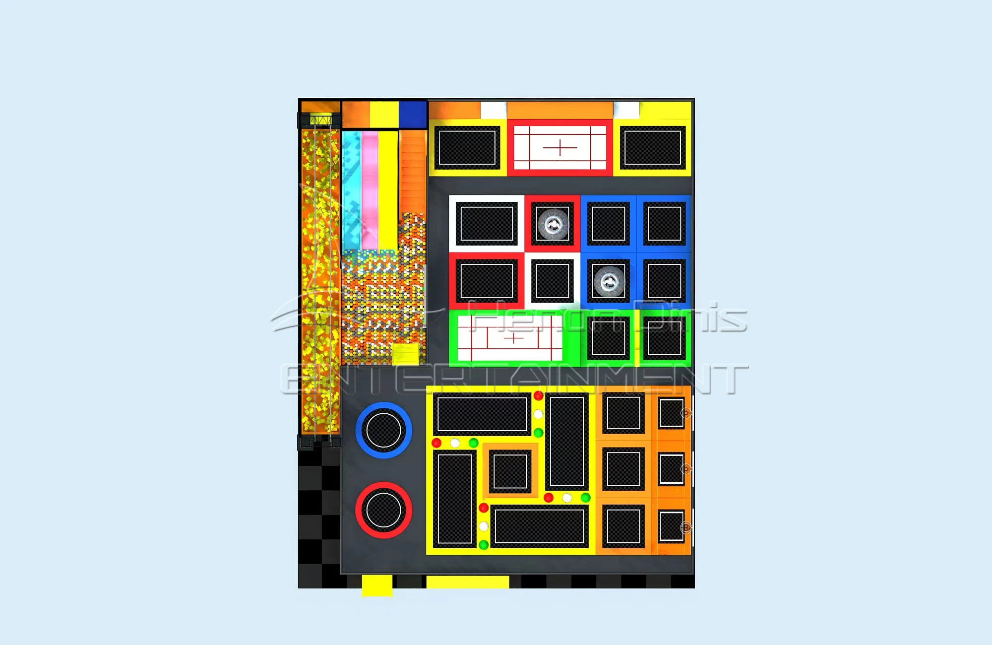 Professional customized colorful customized trampoline park indoor playground for kids and adults for sale