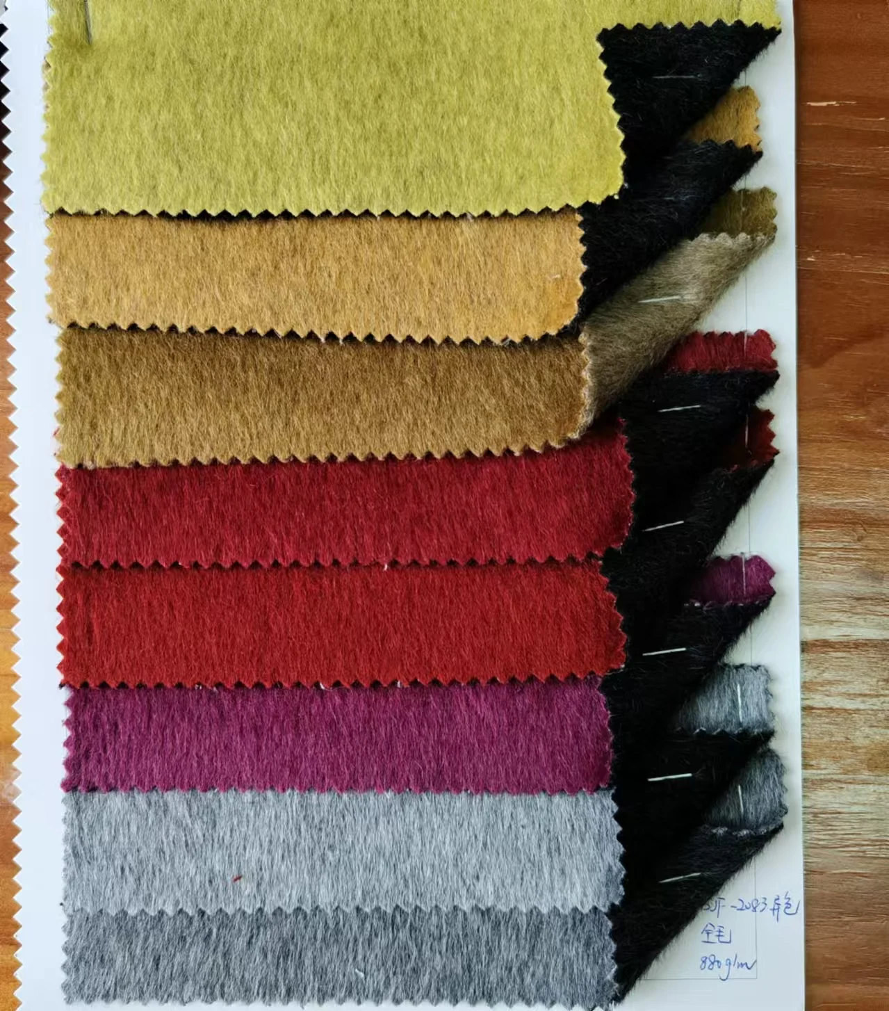 880g/m 100Wool  Winter Two Kinds of Different Colors of Fabric Double-sided Wool Fabric Fashion Casual Coat