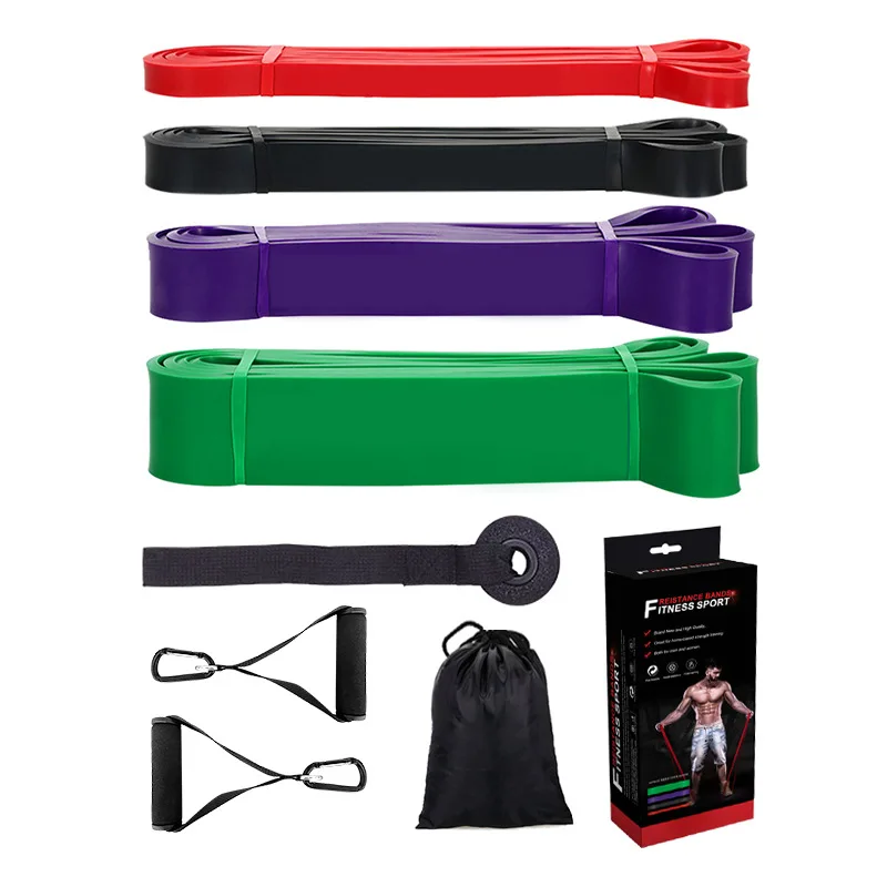 Various Color 100% Natural Latex Yoga Elastic Stretch Custom Resistance Bands Exercise Band