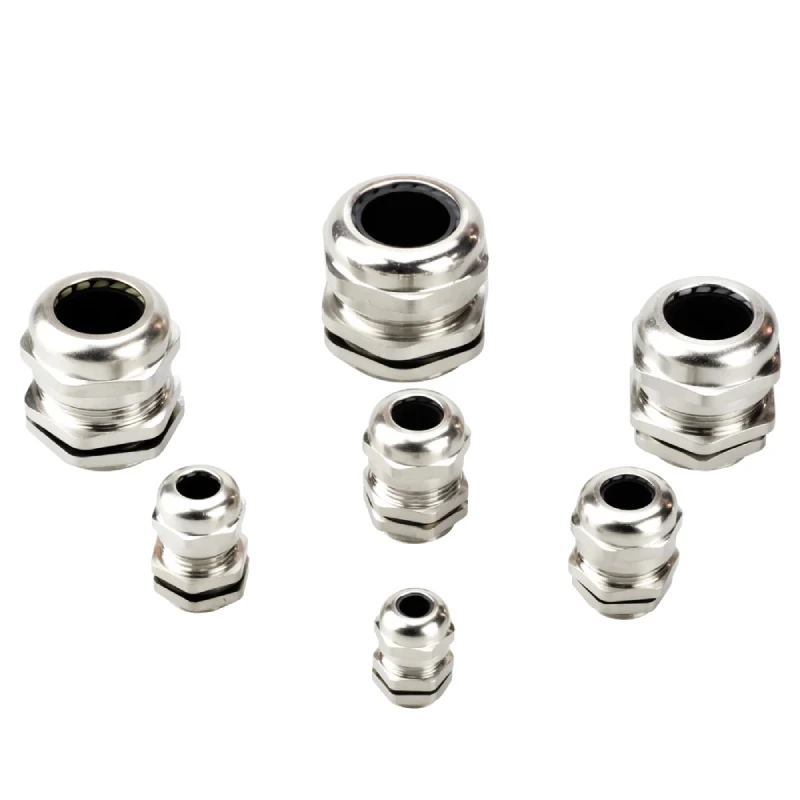 Nickel Brass Metal IP68 Waterproof Cable Glands Connector Wire Glands For 3-44mm Cable High Quality M PG Cable Glands