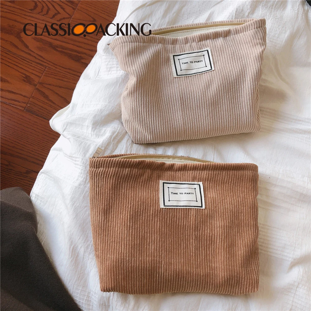 Коричневая Вельветовая косметичка для путешествий BSCI ISO Sedex Disney FAMA