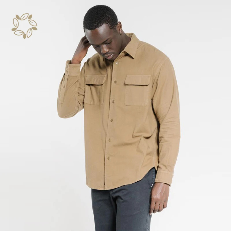 Organic cotton shirts of men eco friendly shirts custom logo sustainable cotton shirt long sleeve