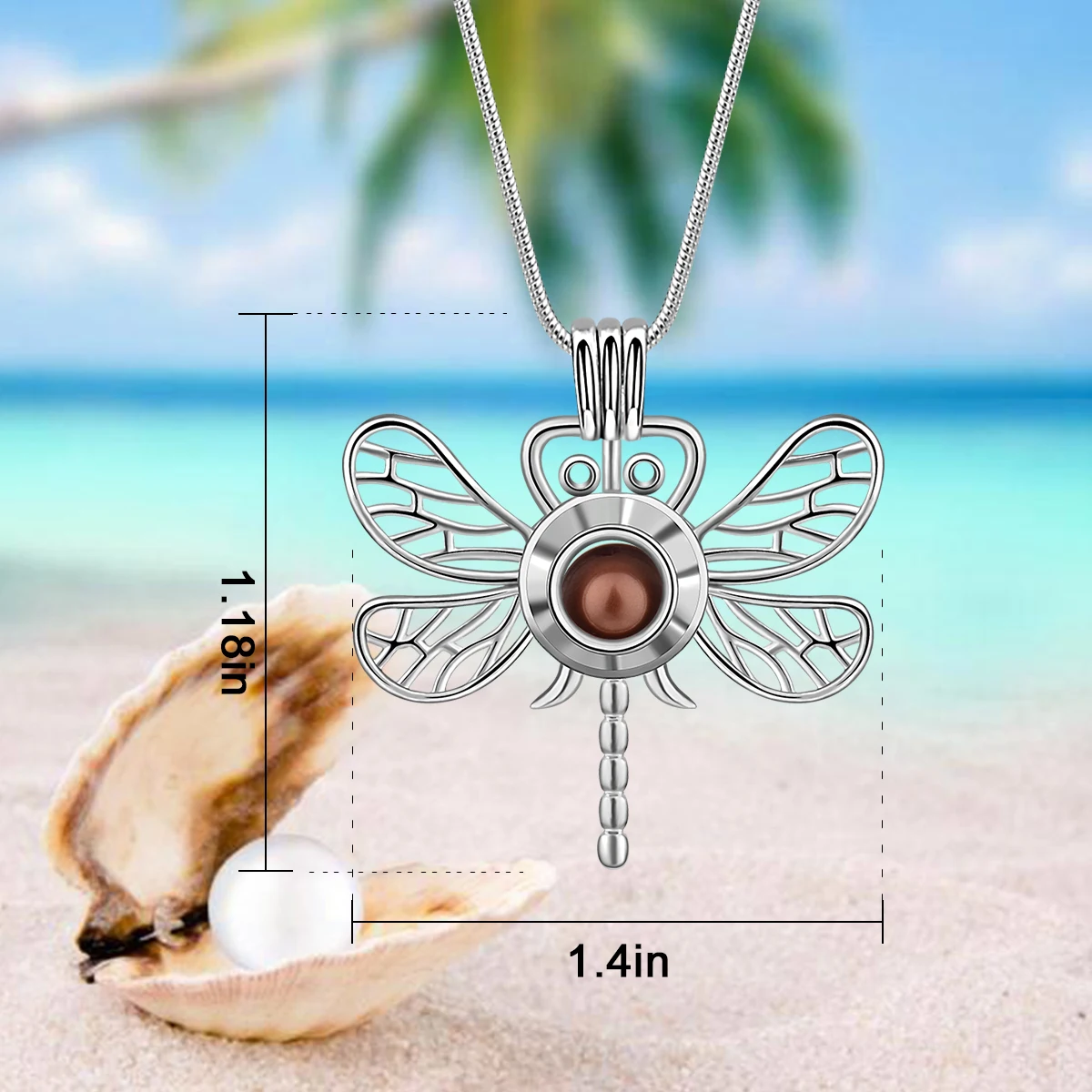 Серебряный пресноводный устричный жемчуг бусины медальон клетка ювелирные изделия ожерелье