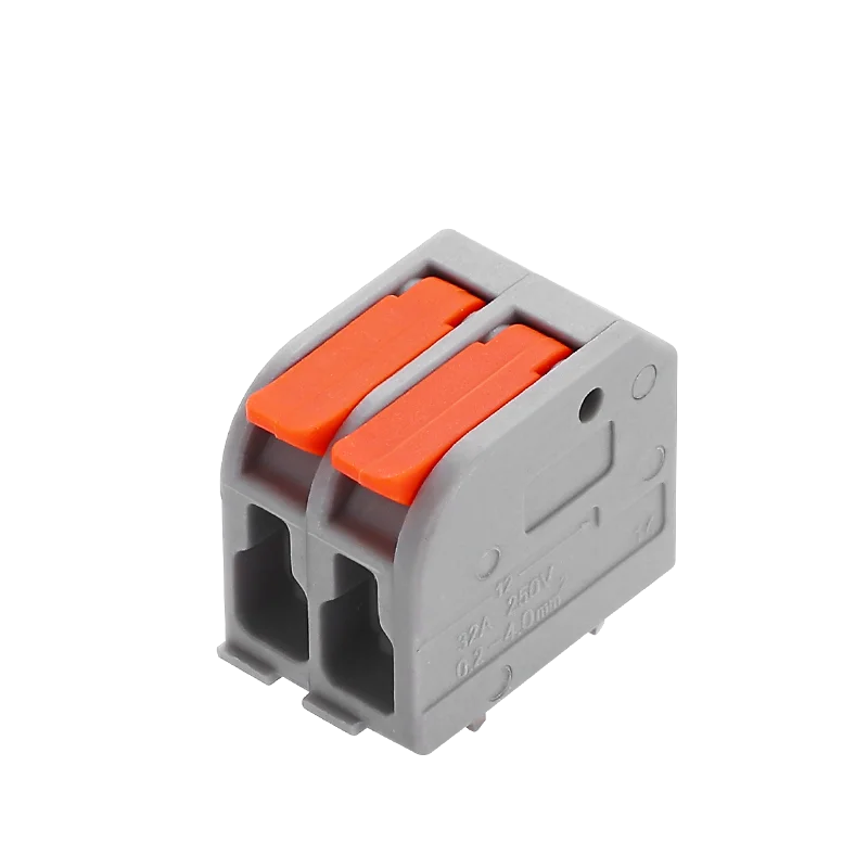 High Security 2 Way Electrical Rectangular Nylon Copper Block Terminal Connector For 9-10mm Length Strip And Plug-in Socket