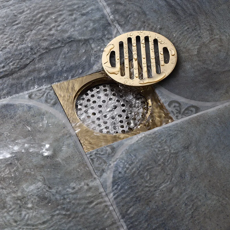 Hot selling brass bathroom antique floor drain copper shower drainer bath floor drain cover