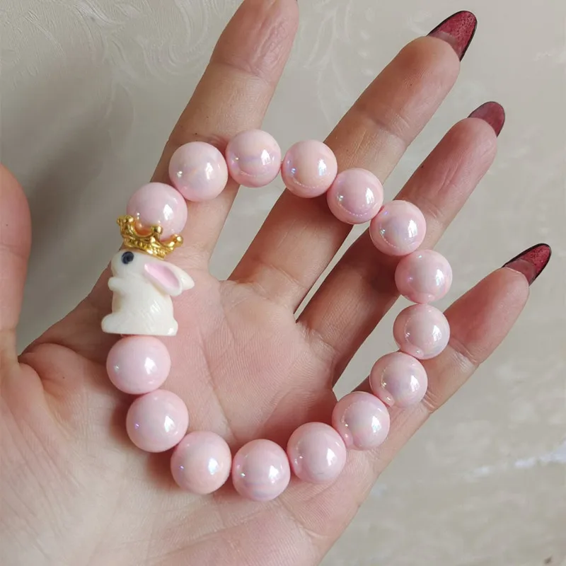 Детские браслеты для девочек конфетных цветов регулируемые веревки кулон бисер рождественские подарки модные украшения