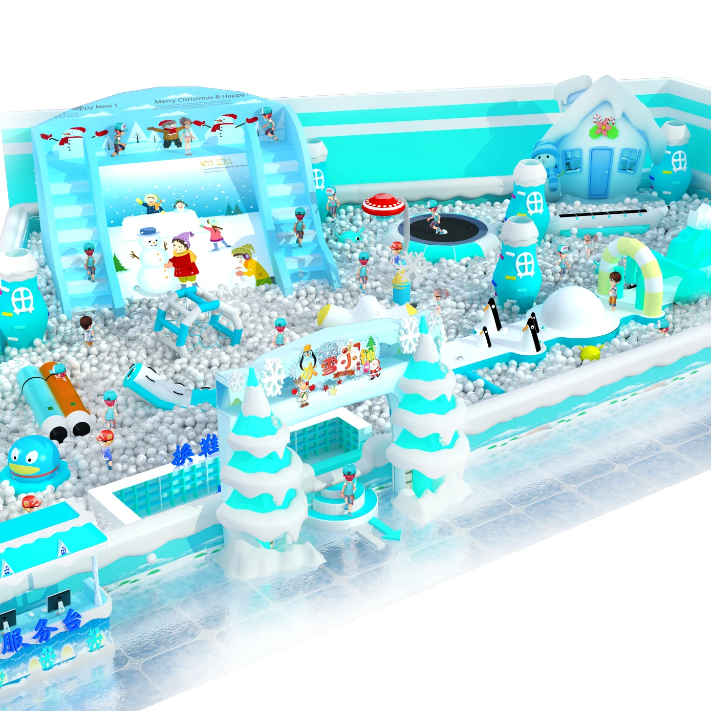 Fun games Kids Children Play Games Indoor Playground with Obstacle games swings big slides