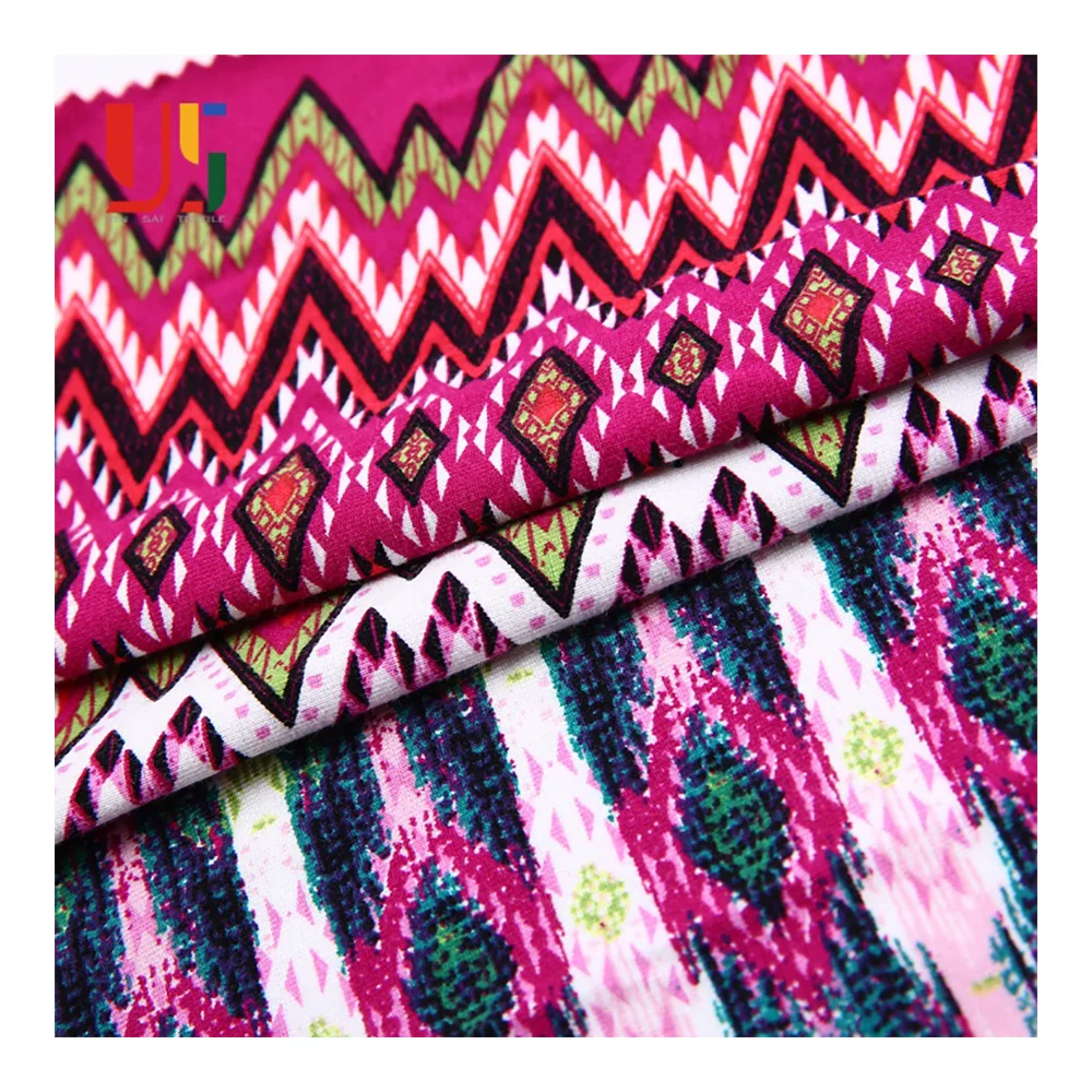 Цветная ткань из вискозы и спандекса с цифровой мексиканской печатью