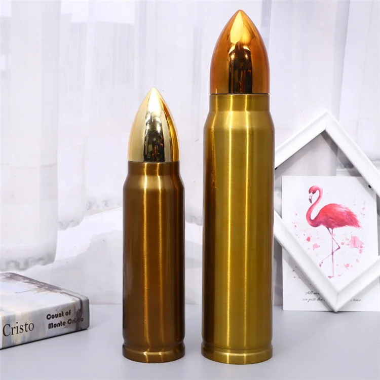 Creative custom metal double wall stainless steel mug vacuum travel thermos bullet tumblers for coffee tea water