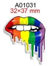 Acrylic Fashion Lipstick Cartoon Printed Planar Resin Flatback 50pcs/lot for Charms DIY Bow Craft Supplies Phone Decorations