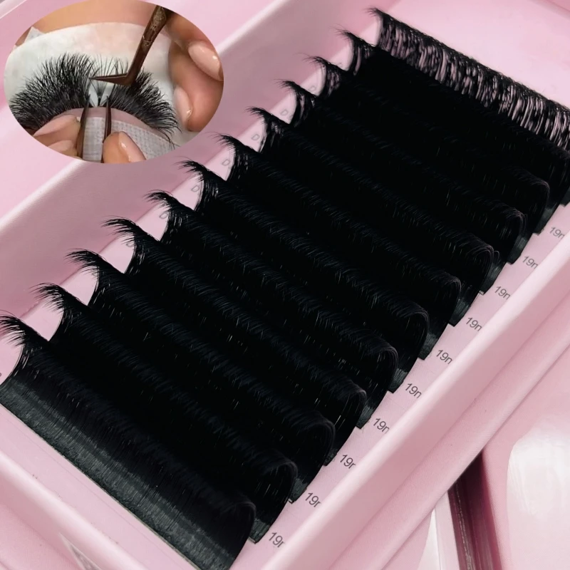 Cashmere Deep Dark Fluffy Matte Black Easy Fanning 0.02 0.03mm volume Lash Extension Mix Tray Custom Eyelash Extension