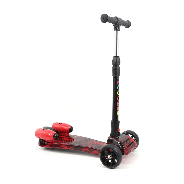 QIYI new 3 wheels folded baby scooter for kids/adjustable spray scooters mini push multi function scooter with led lights wheels