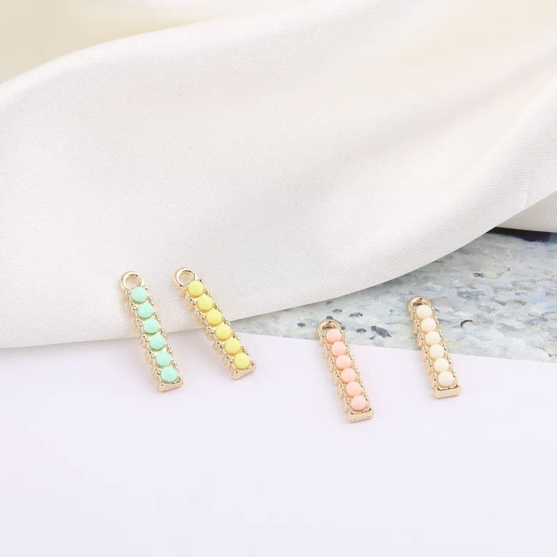 
enamel Alloy charms Gold Tone Plated Oil Drop DIY beads Jewelry Findings Metal Floral Women earring Pendant 