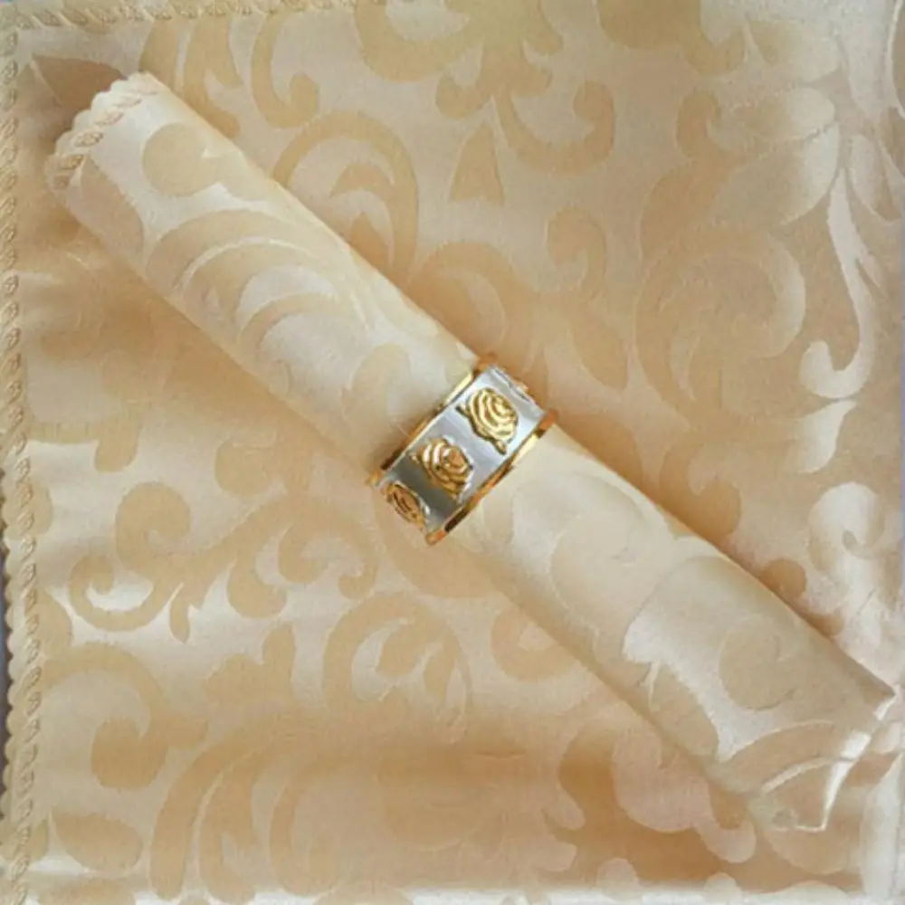 Custom Luxury Stain Fabric Kitchen Napkins Jacquard Table Cloth Wedding Napkin