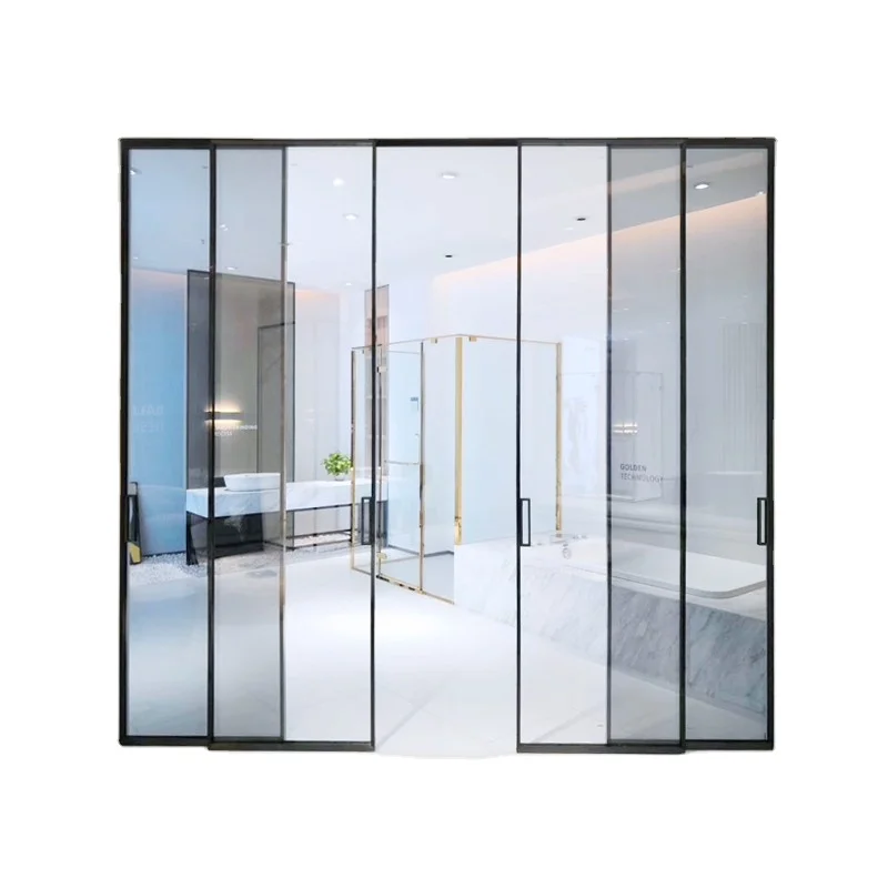 modern design WEI DUN  high quality soundproof hanger rail  glass barn door for house