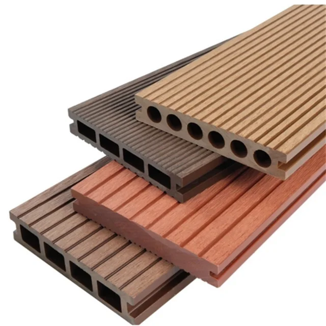 3D Wear-resistant Water-proof Fire-proof Antiskid Engineered Wood Plastic Composite Floor Outdoor WPC Hollow Decking Flooring