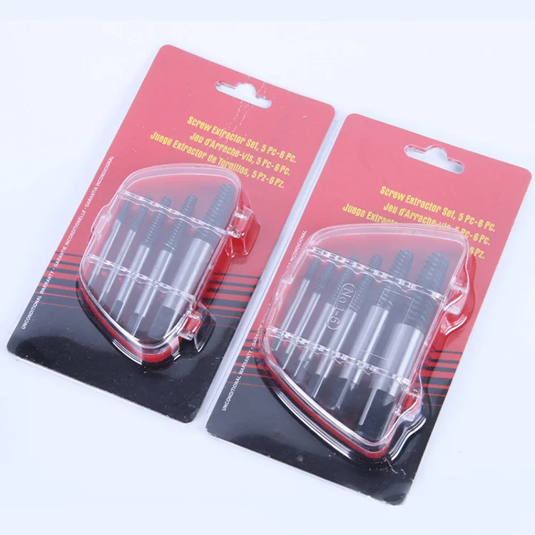 5Pcs Steel Broken Speed Out Damaged Screw Extractor Set Broken Bolt Remover Easy Out Set 5pcs screw extractors