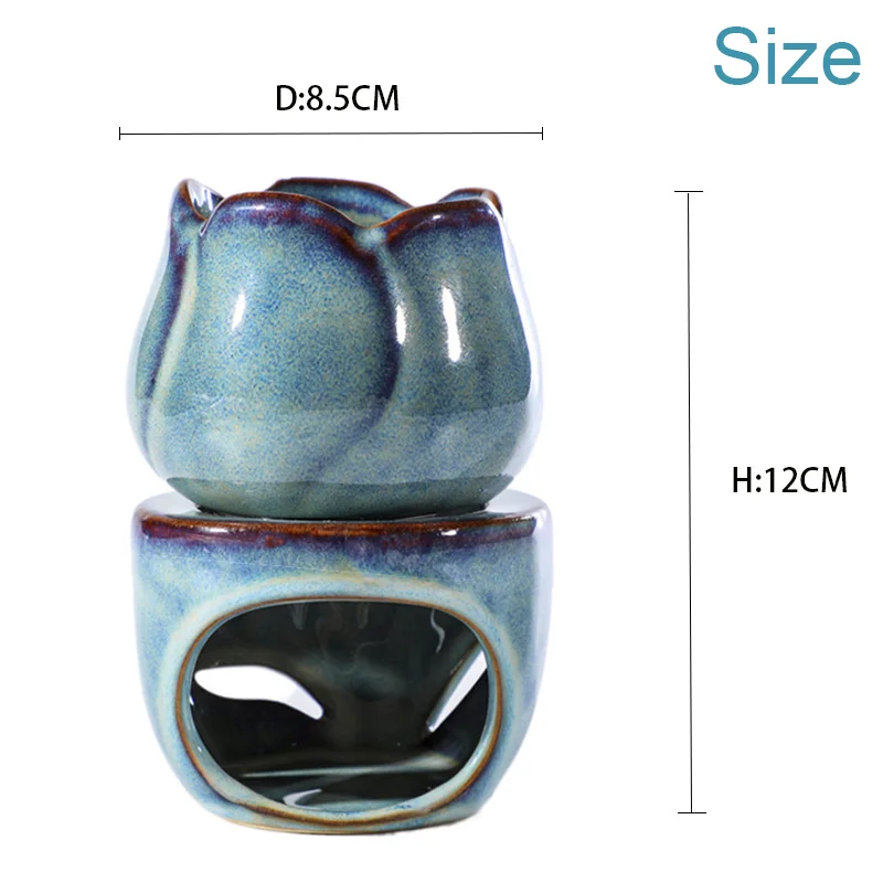 Wholesale Aroma Candle Tea Light Holder Melt Wax Warmer Tulip Ceramic Essential Oil Burners For Spa
