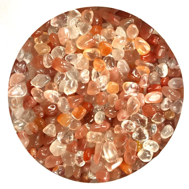 Semi Precious Stone Red Strawberry Quartz Crystal Gravel Tumbled Gemstone For Display