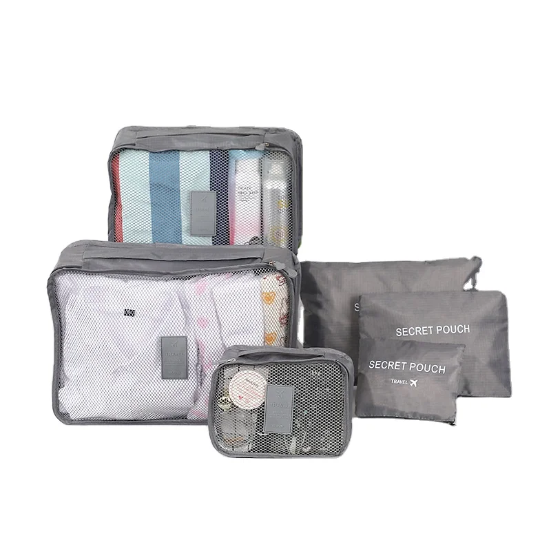 Multi-functional Clothing Sorting Packages,Travel Organizer Luggage Compression Pouches, 6 pcs Travel Storage Bag Set