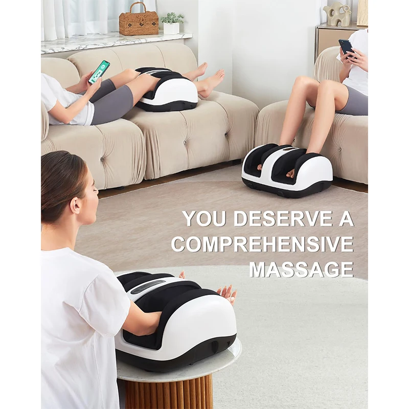 Nekteck Foot Shiatsu Massager for Circulation and Pain Relief, Smart Electric Massage Machine with Heat, Deep Kneading Vibration