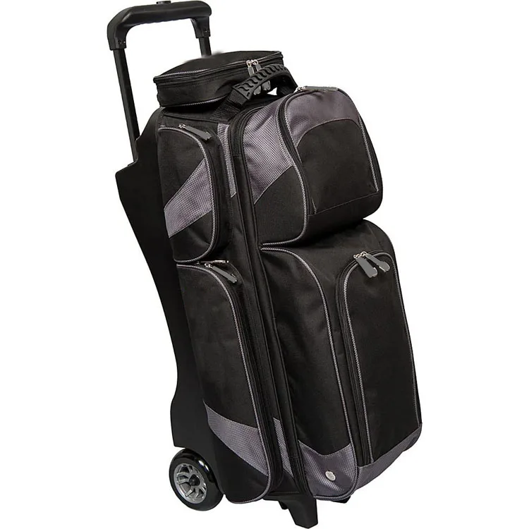 Travel 3 Ball Roller Bowling Bag Luggage Bowling Ball Bag Custom with Many Pockets and Wheels,Storage Bag for Bowling Ball