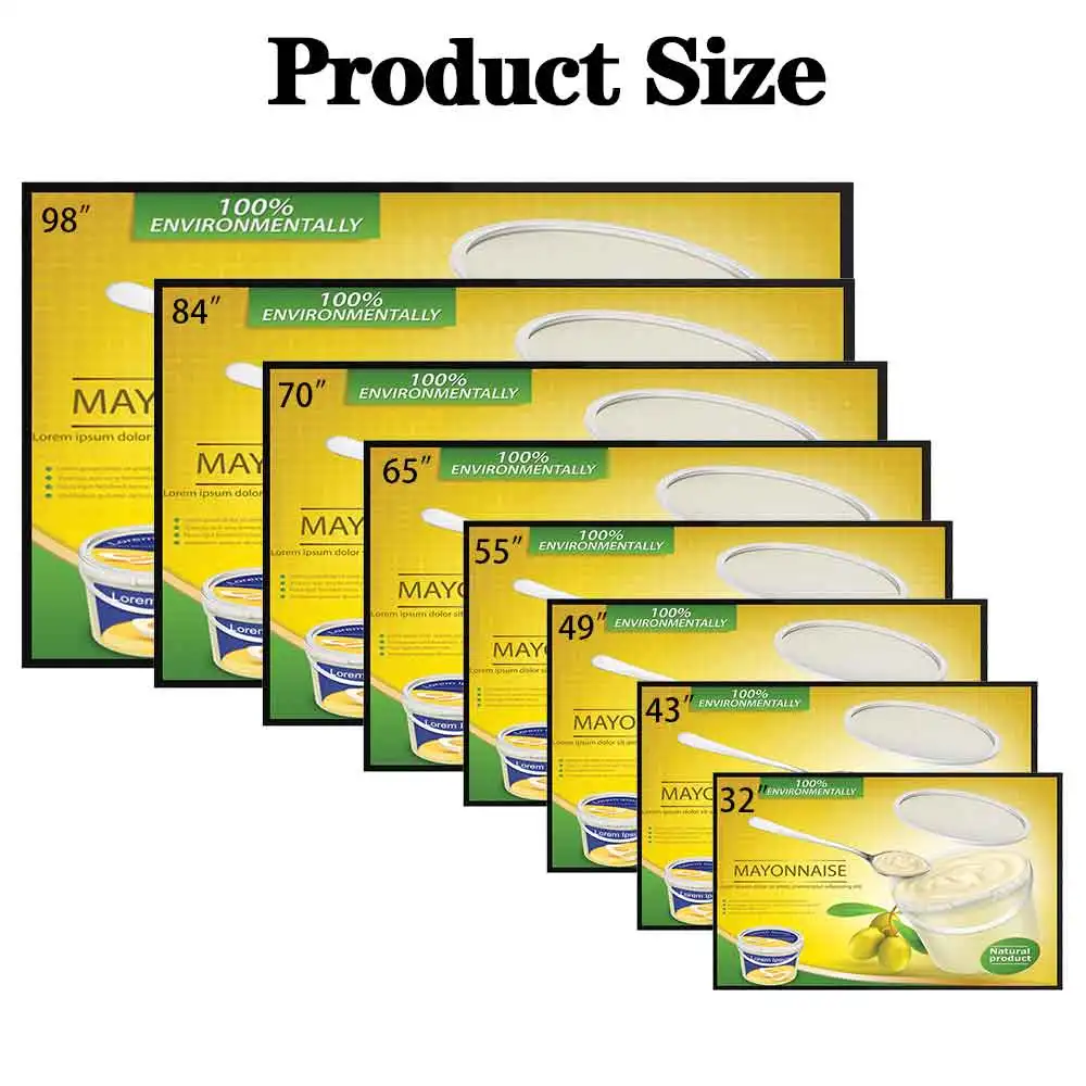 VETO LCD Ultra Thin High Resolution Free CMS Wifi Hanging Mounted Digital Menu Board LCD Advertising Display for Retail Store