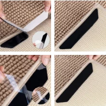 24SKUs 1mm 1.2mm 1.6mm 3.3mm Black Cushioning Effectv Anti-Roll Edge Anti-Skid Carpet Floor Mat Pad L Shape Triangle Rug Gripper