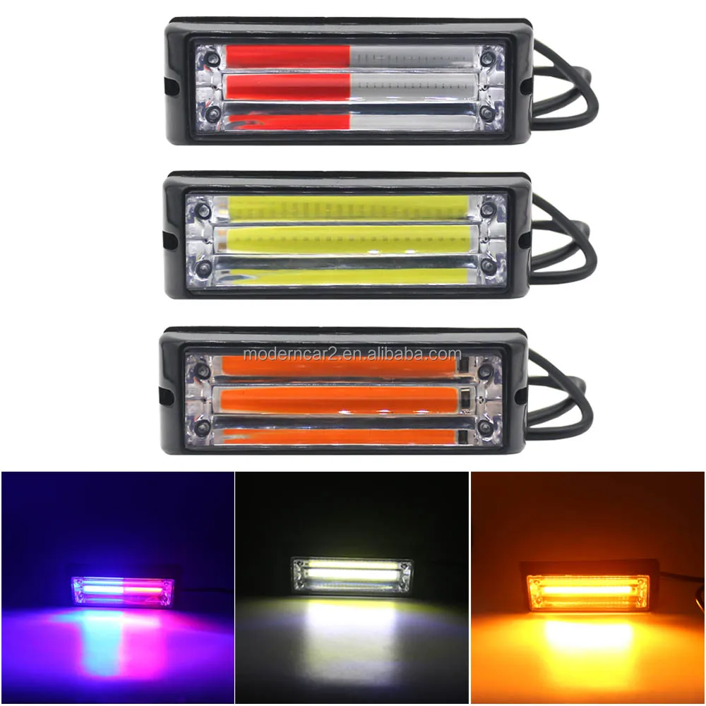 12-24V Truck Side Light COB Strobe Light LED Emergency Beacon Warning Hazard Flash Lamp Grille Lamp Bar for Car Trailer Pickup