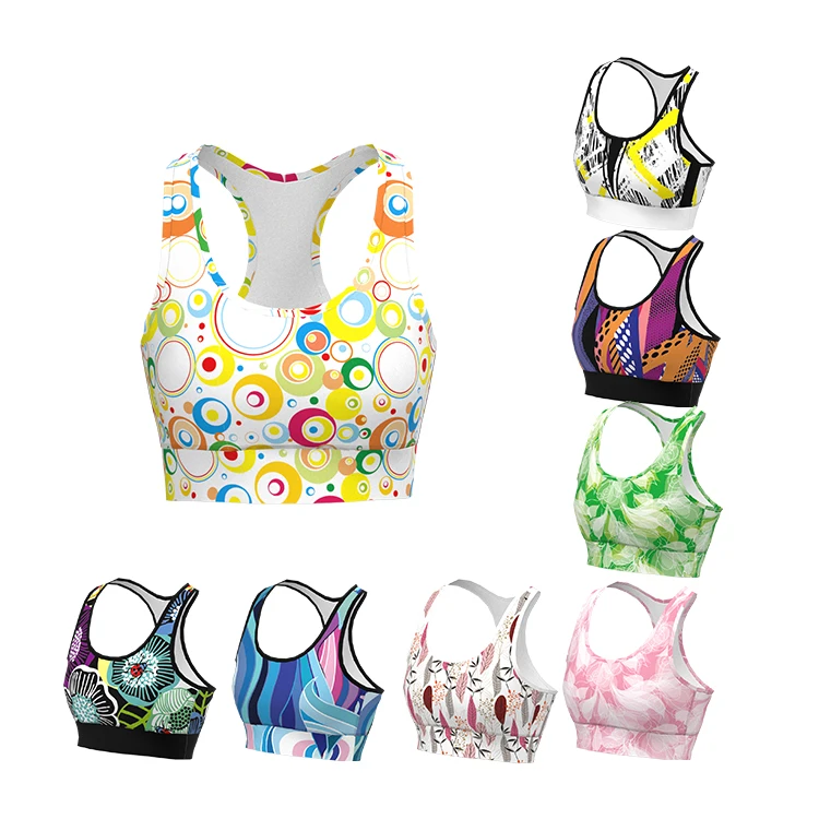 High Impact Yoga Bra Custom Various Print Designs 3D Pattern Women Sports Bra