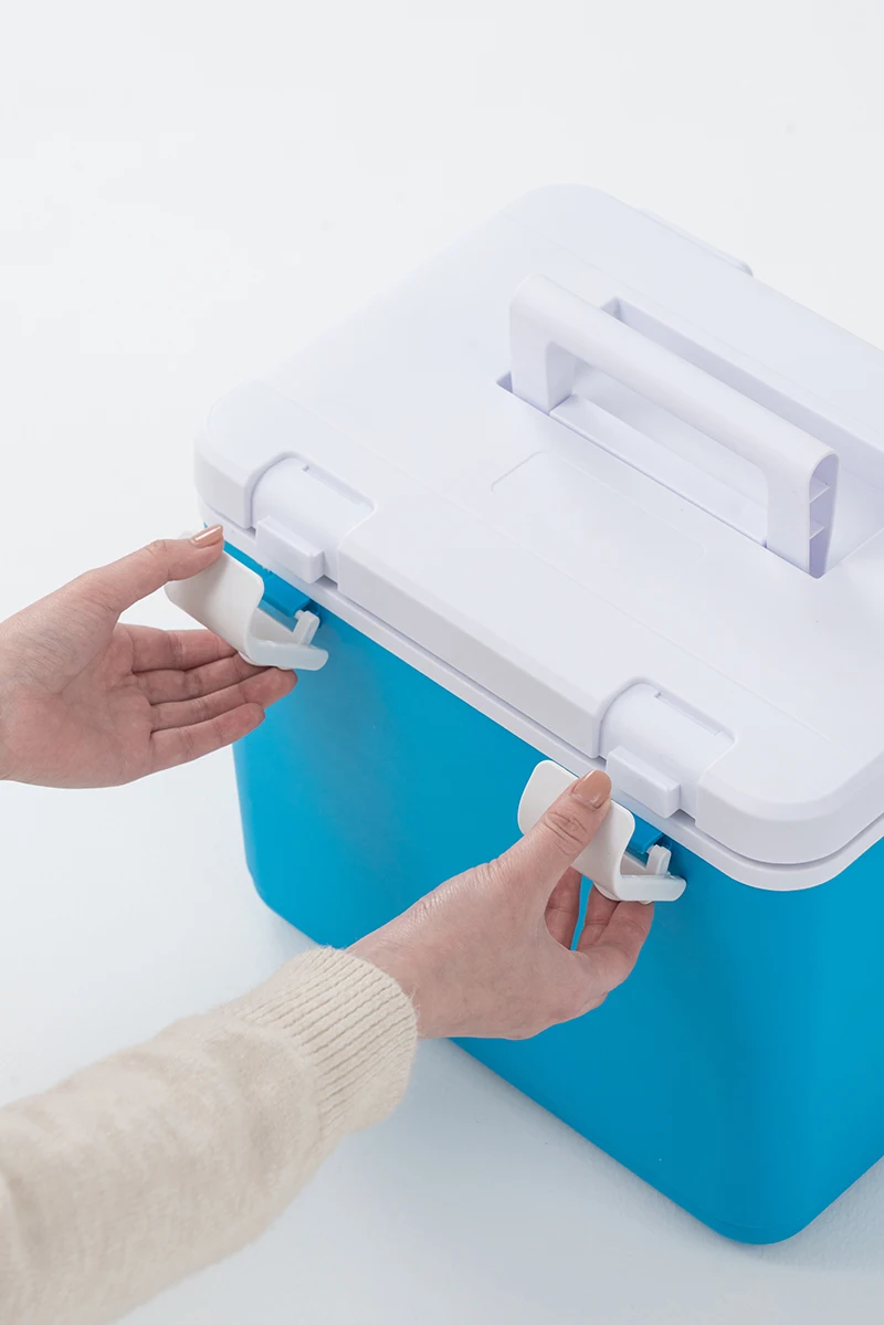 
10L Portable Plastic Outdoor Camping Cooler Medical Vaccine Blood Transport Shipping Small Mini Ice Cooler Box 