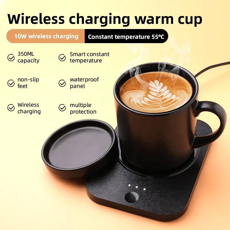 New Design Self Heating Temperature Control Ceramic Warmer Mug