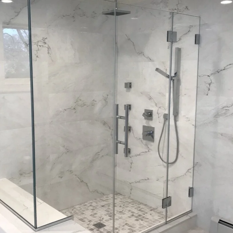 Зажим для душа со стеклянной дверью и шарниром на 180