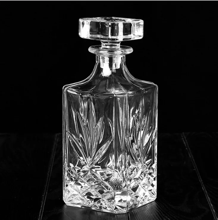 Whisky Brandy Food Storage Decanter Alcohol Liquor Wine Sparkling Wine Glass Bottle Fancy Custom Empty 250ml 450ml 750ml 1L YRSM