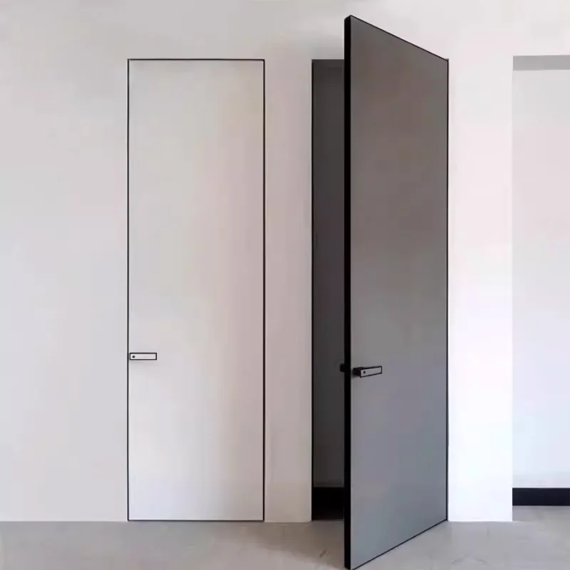 American Style Interior Frameless Door Custom Color Wooden Invisible Hidden Inside Construction