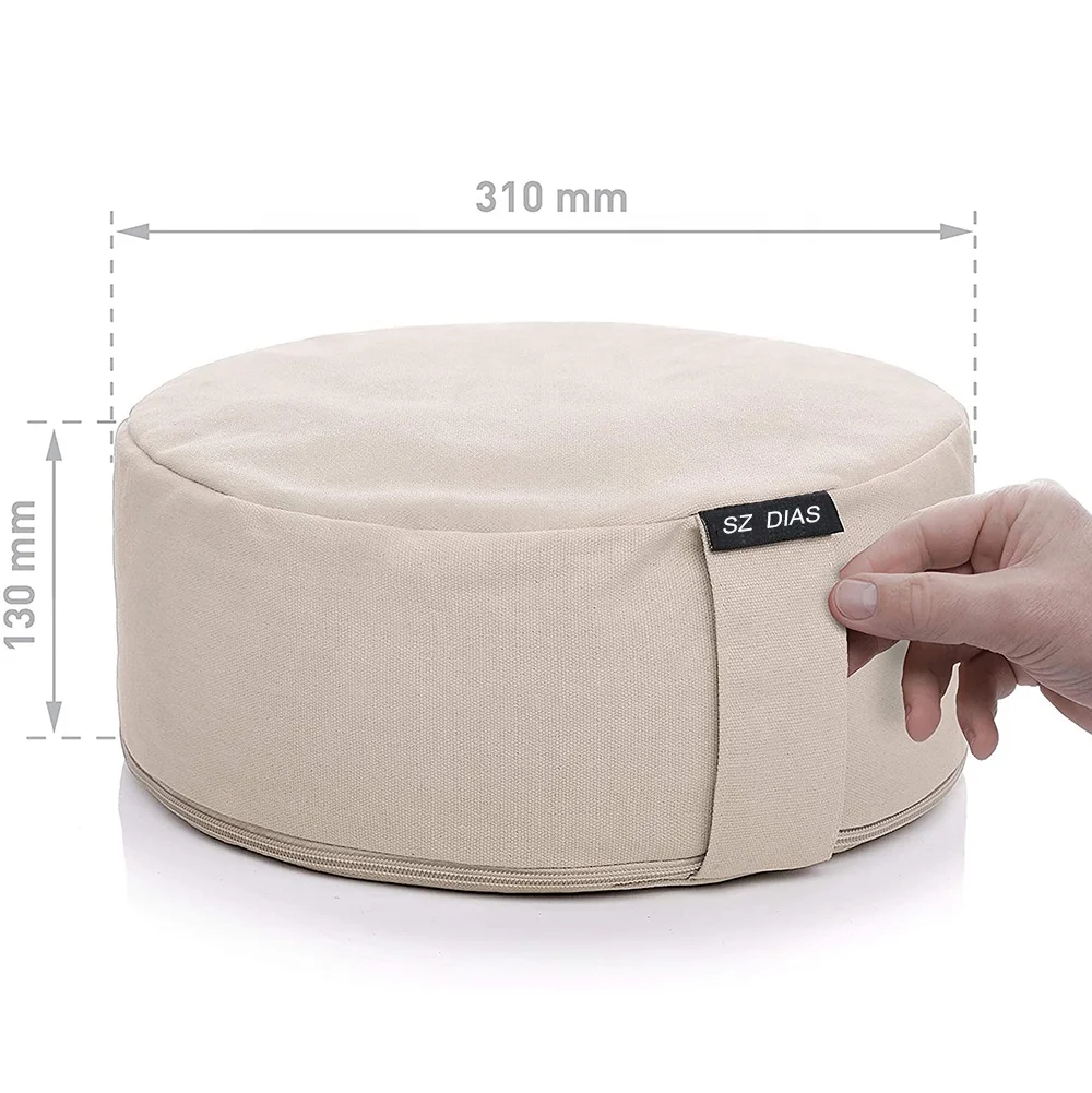 high quality buckwheat filled zafu yoga meditation round floor cushion