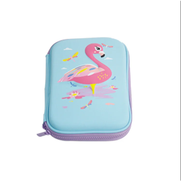 Small Kids School Pencil Case EVA Wholesale 10inch Custom Printed PU Surface Cute Hard Shell Pencil Box Zip pencil boxper Close