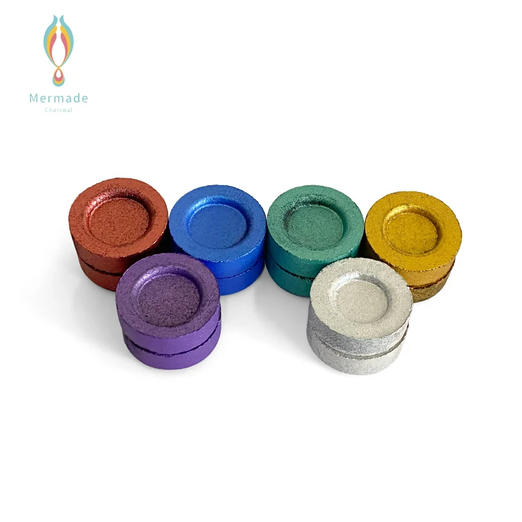 
27mm/33mm/35mm/38mm Multi-Colored Coconut Shell Smokeless Shisha Round Charcoal Briquette For Coal Hookah 