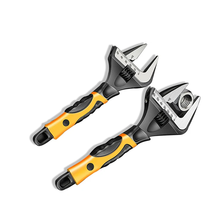 New fashion  design  Factory Wholesale Yellow Wrench Handled Adjustable auto Wrench