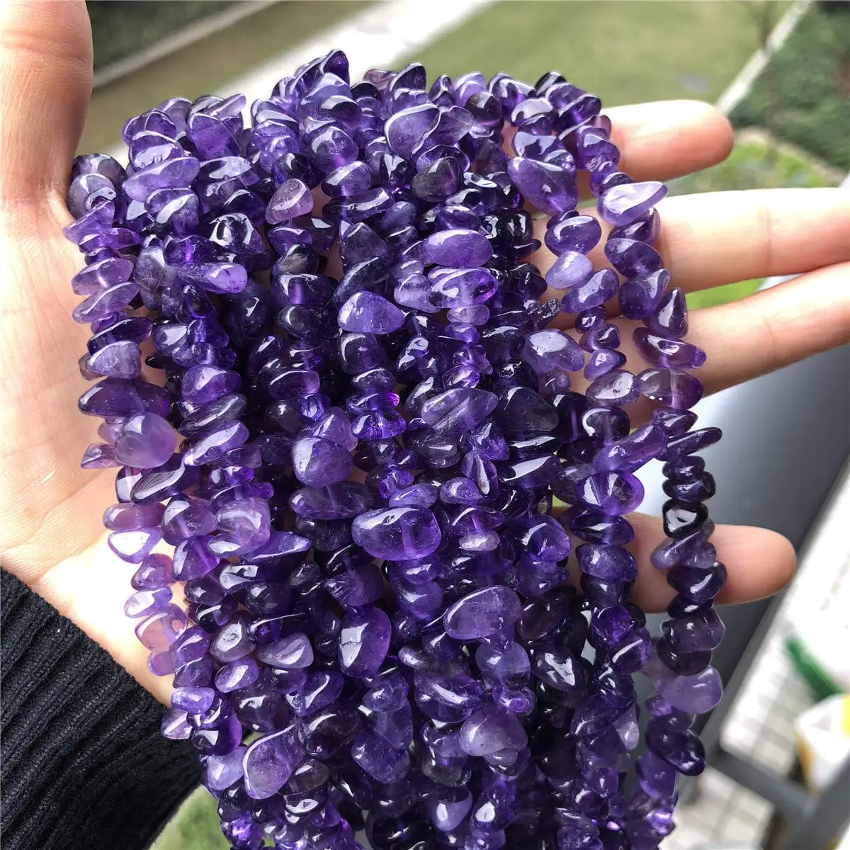 Natural Gemstone Chip Bead Rose Quartz Amethyst Opalite Jade Crystals Quartz Irregular Crystal Beads for Jewelry Making Necklace