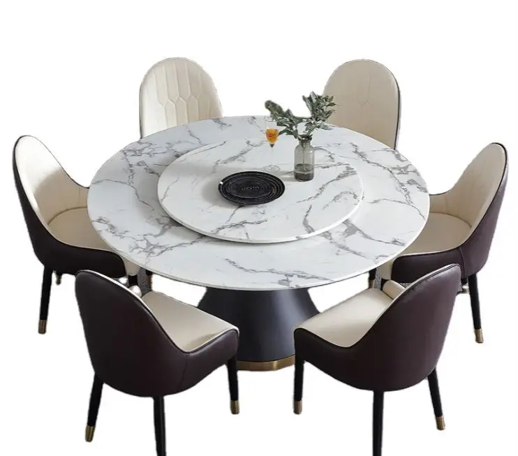 Chinese Modern and Practical Household Marble Dining Table Chair Combination