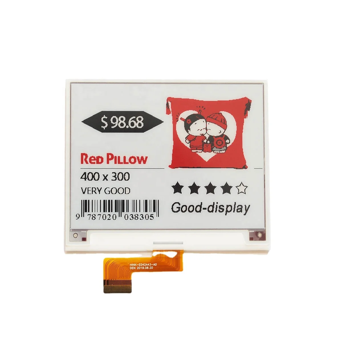 Ультратонкий цветной 4,2-дюймовый дисплей E-ink 400x300 E-paper для ESL