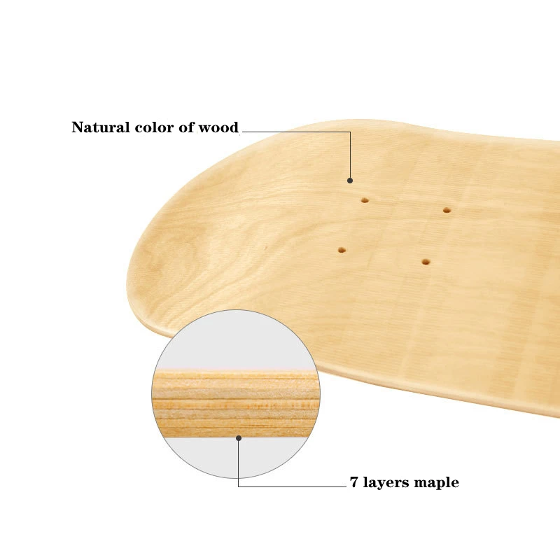 High Quality 7ply 100% Canadian Maple Deck Skateboard blank veneer for Adults
