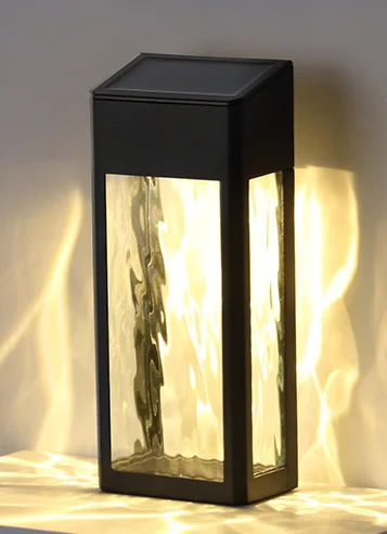 Crystal Glasses Outdoor Wireless Wall Mounted Solar Powered Garden Wall Lamp IPX4 Led Solar Light Outdoors Wall Light