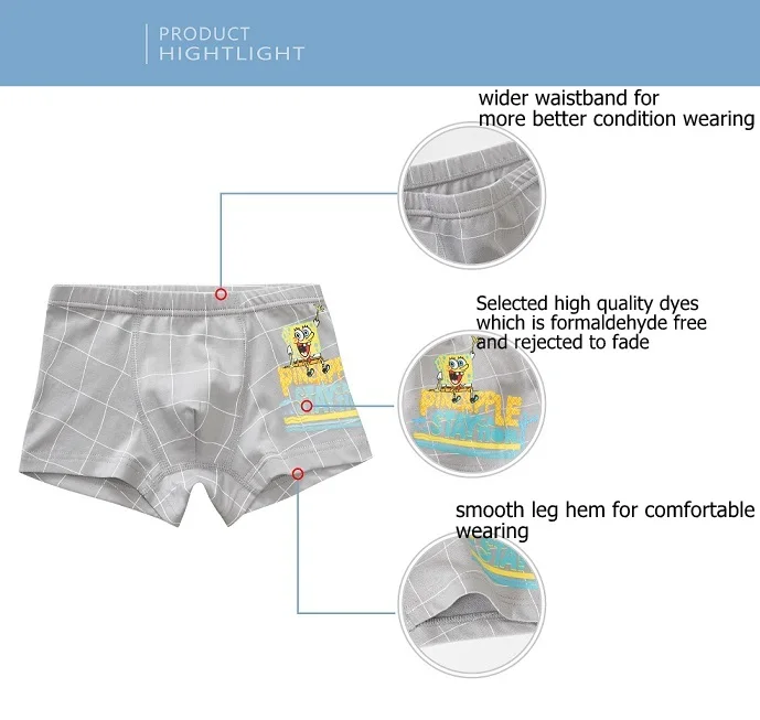 3-12 Years Old Kids Boxer Shorts for Boy Kids Brief Cotton Small Kids Underwear Factory