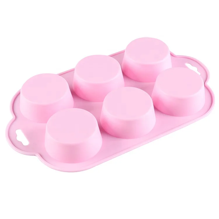 Wholesale New Products 6 Cavity Silicone Muffin Cake Cup Pan Non-stick Silicone Cake Baking Mold